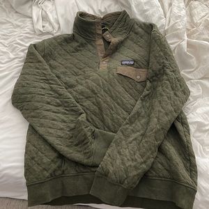 Patagonia Cotton Quilt Snap-T Pullover - Men's, Size L, Dark Green